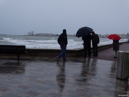 31 janvier 2014 : Marée haute sur le remblai des Sables