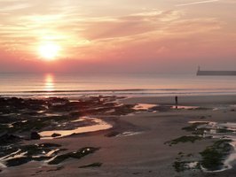 Coucher de soleil sur la baie des Sables d'Olonne